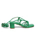 GNIST Green Strappy Tie up Block Heel Sandal